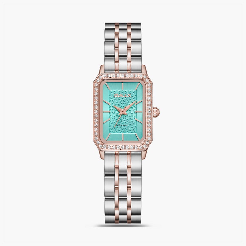 OMAX ساعة أوماكس النسائية بقرص مائي مع سوار معدني - Image 1